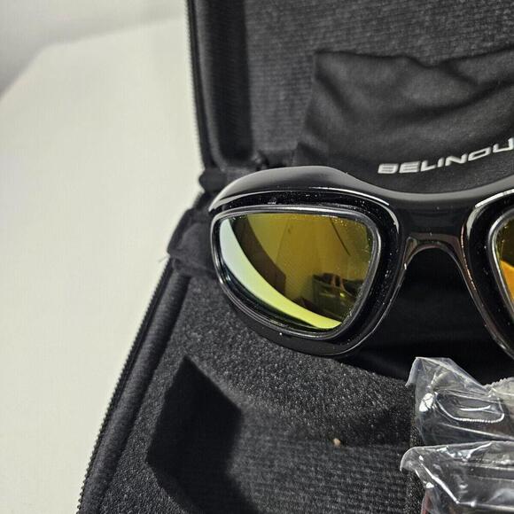 Belinous Polarized Motorcycle Glasses Sunglasses Goggles Interchangeable Lenses - Picture 6 of 11